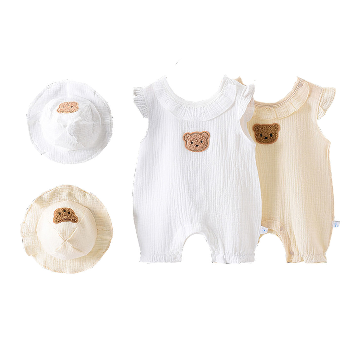 Baby Summer Linen Sleeveless Jumpsuit - Milan cel 2024 yaz bebek giyim