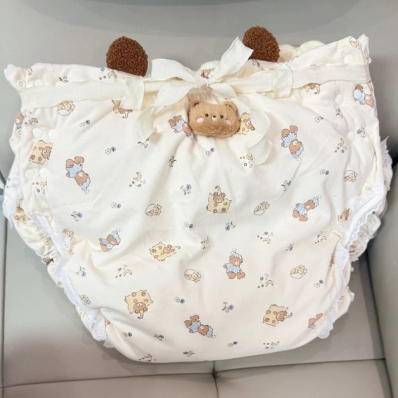 Diapering - Yetişkinler İçin Pamuklu, Çizgi Film Desenli,
