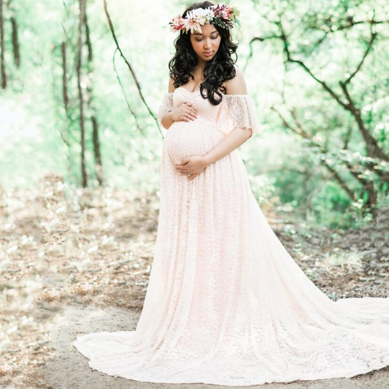 Maternity Wear - Annelik fotoğrafçılık sahne uzun düğün elbisesi