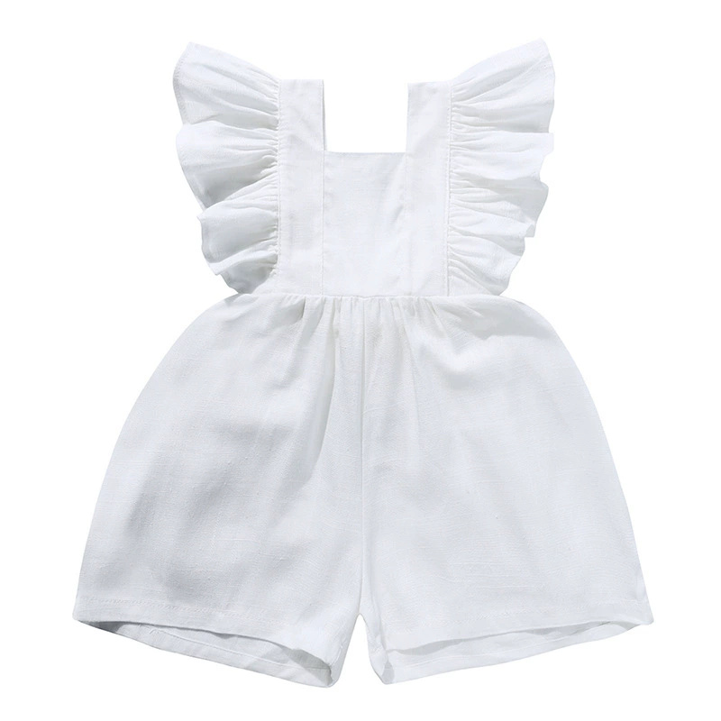 2026 Yaz Yenidoğan Bebek Kız R - Baby Summer Linen Sleeveless Jumpsuit incelemesi ve fiyatı