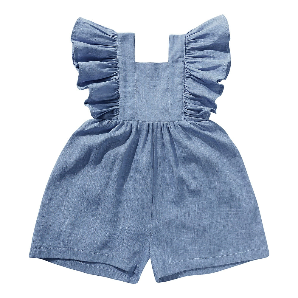 2026 Yaz Yenidoğan Bebek Kız R - Baby Summer Linen Sleeveless Jumpsuit incelemesi ve fiyatı